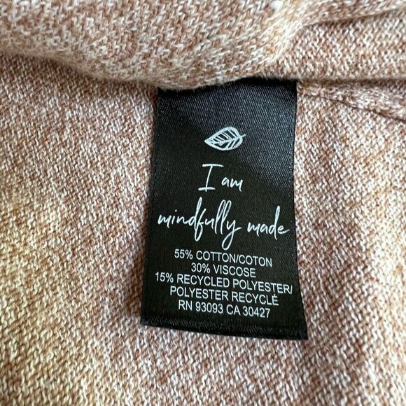 Nic + Zoe cotton open front heathered oatmeal open front cardigan size S - Picture 6 of 8